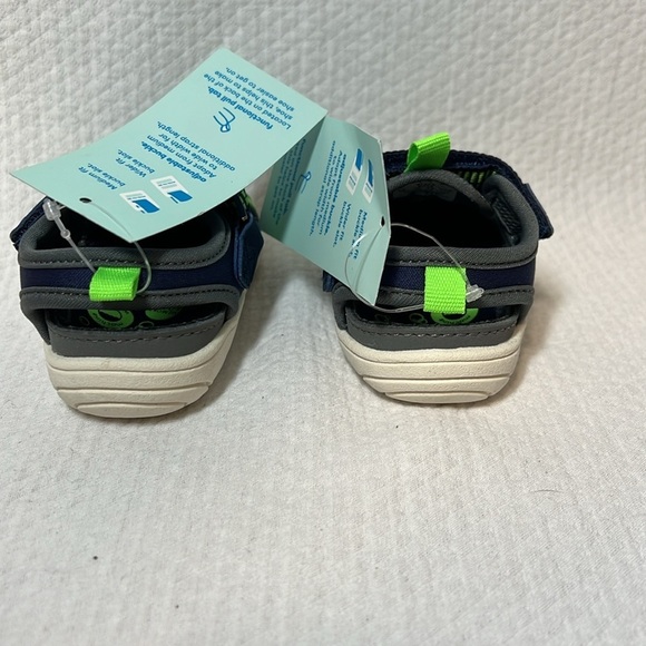 Stride Rite Unisex Blake Sneaker Sandal Navy‎ / Lime Green size 3M - Picture 6 of 10